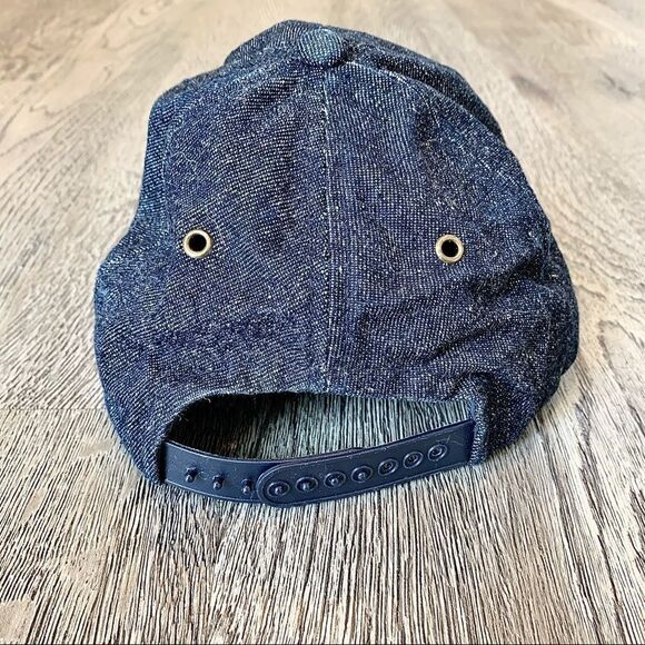 GUESS Vintage 90s Jeans Blue Denim 100% Cotton Cap Hat Adjustable Adult. - Picture 4 of 7